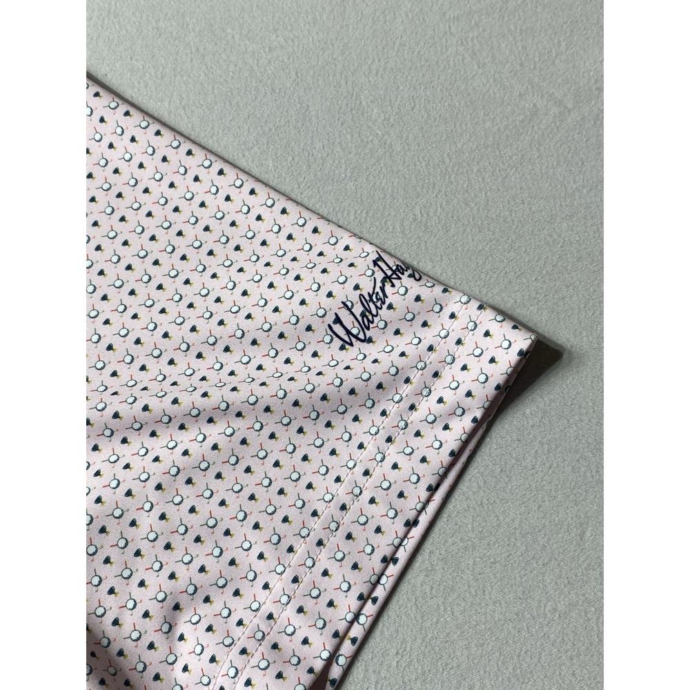 Walter Hagen 11 Golf Polo Shirt Men's Medium Pink Tee Print Stretch Performance - Picture 3 of 11